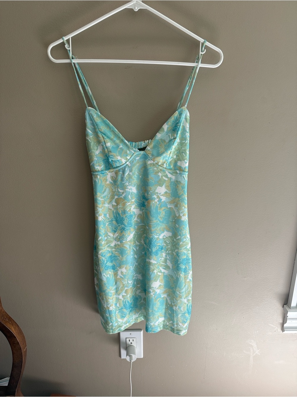 Hello Molly Aqua Floral Slip Dress